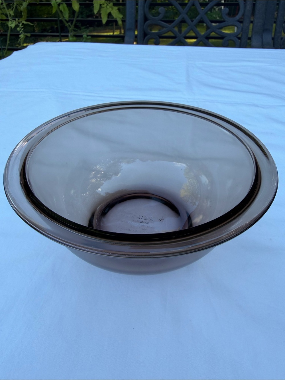 Vintage Smoky Glass Pyrex Mixing Bowl. Like new condition